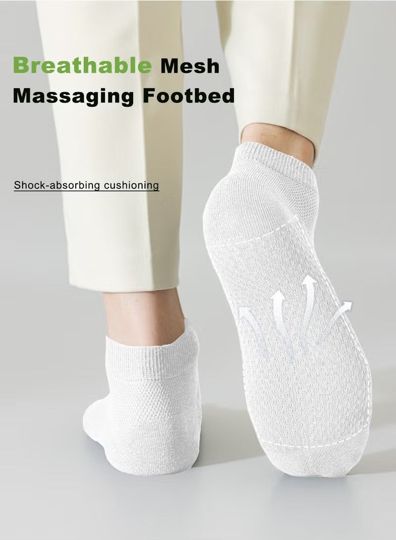 infino Men's Breathable Mesh Cotton Ankle Socks - 5 Pairs, Lightweight and Comfortable for Spring, Summer, and Fall - Image 3