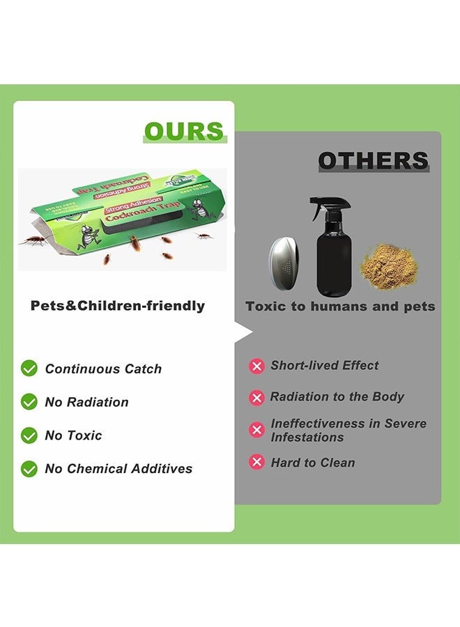 GREEN KILLER 40 Roach Traps Killer,  With 10 Pairs of Disposable Gloves,Crawling Insect Bug Spider Cricket Ant Bait Trap Indoor infestation, Adhesvie Sticky Glue Trap Cockroach Home, Roach Traps, Roach Motel, for House Garage, Pet Safe Pest  Control - Image 4