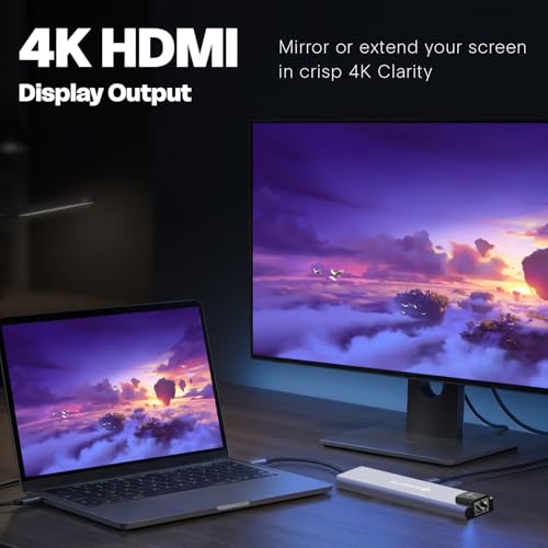Amkette 8-in-1 Pro 1Gbps Docking Station for Laptop,Type C hub with 100W Power Delivery&USB C Data Transfer, 4K HDMI,USB 3.0,1Gbps Ethernet,SD/TF Card Reader,for All Type C Devices-MacBook&Laptops - Image 2