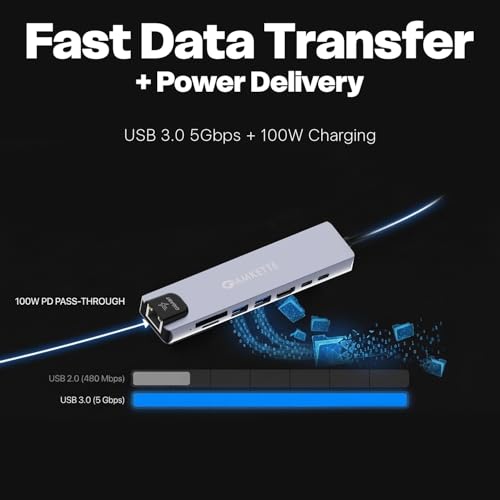 Amkette 8-in-1 Pro 1Gbps Docking Station for Laptop,Type C hub with 100W Power Delivery&USB C Data Transfer, 4K HDMI,USB 3.0,1Gbps Ethernet,SD/TF Card Reader,for All Type C Devices-MacBook&Laptops - Image 3