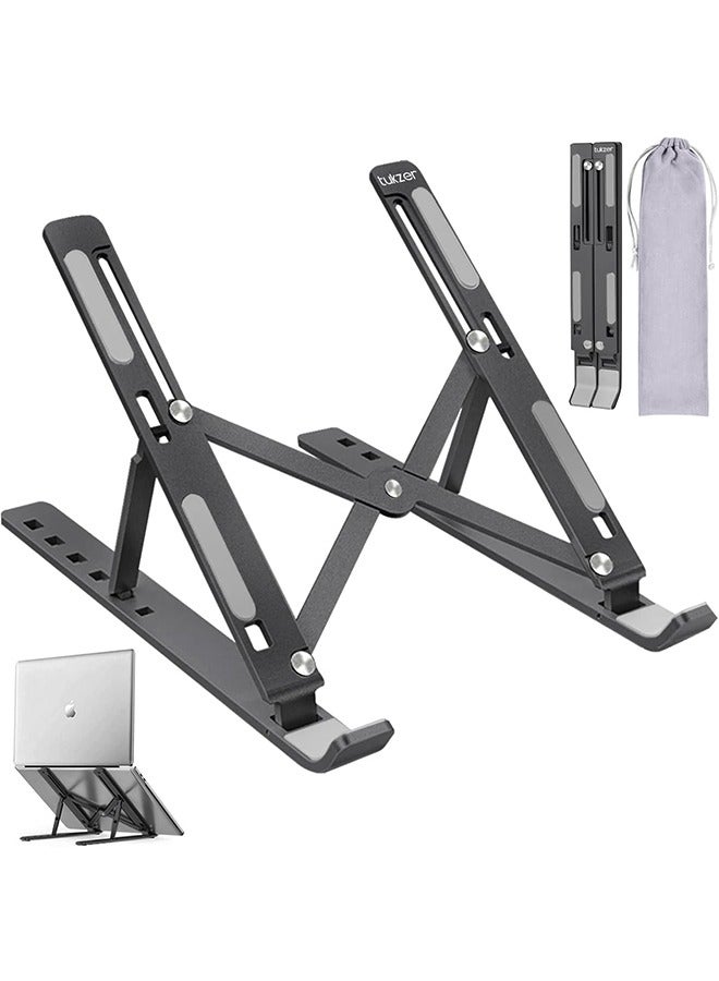 Generic Laptop Stand for Desk, Adjustable Laptop Riser ABS+Silicone Foldable Portable Laptop Holder  - Image 2