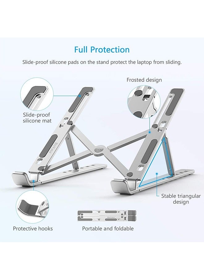 Generic Laptop Stand for Desk, Adjustable Laptop Riser ABS+Silicone Foldable Portable Laptop Holder  - Image 4