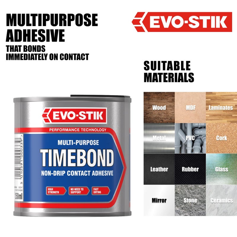 EVO-STIK Timebond Non-Drip Contact Adhesive 250ml - Image 5