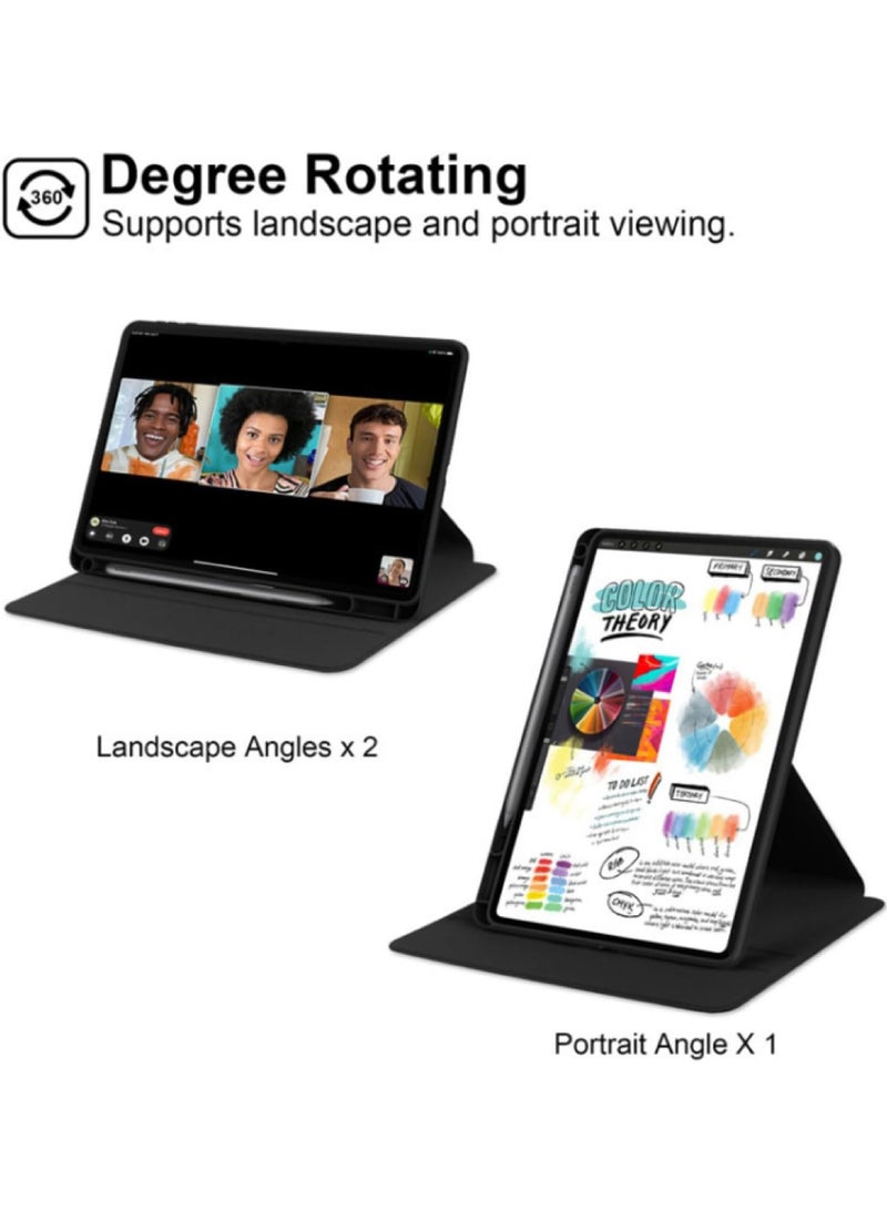 Rock Pow Case for Honor Pad X9 11 inch 2024/X8a 11 inch 2024 with Pencil Holder, Clear Back Case 360 Degree rotation Stand Cover with Auto Sleep/Wake for Honor Pad X8a 11inch/X9 11inch 2024 - Image 4