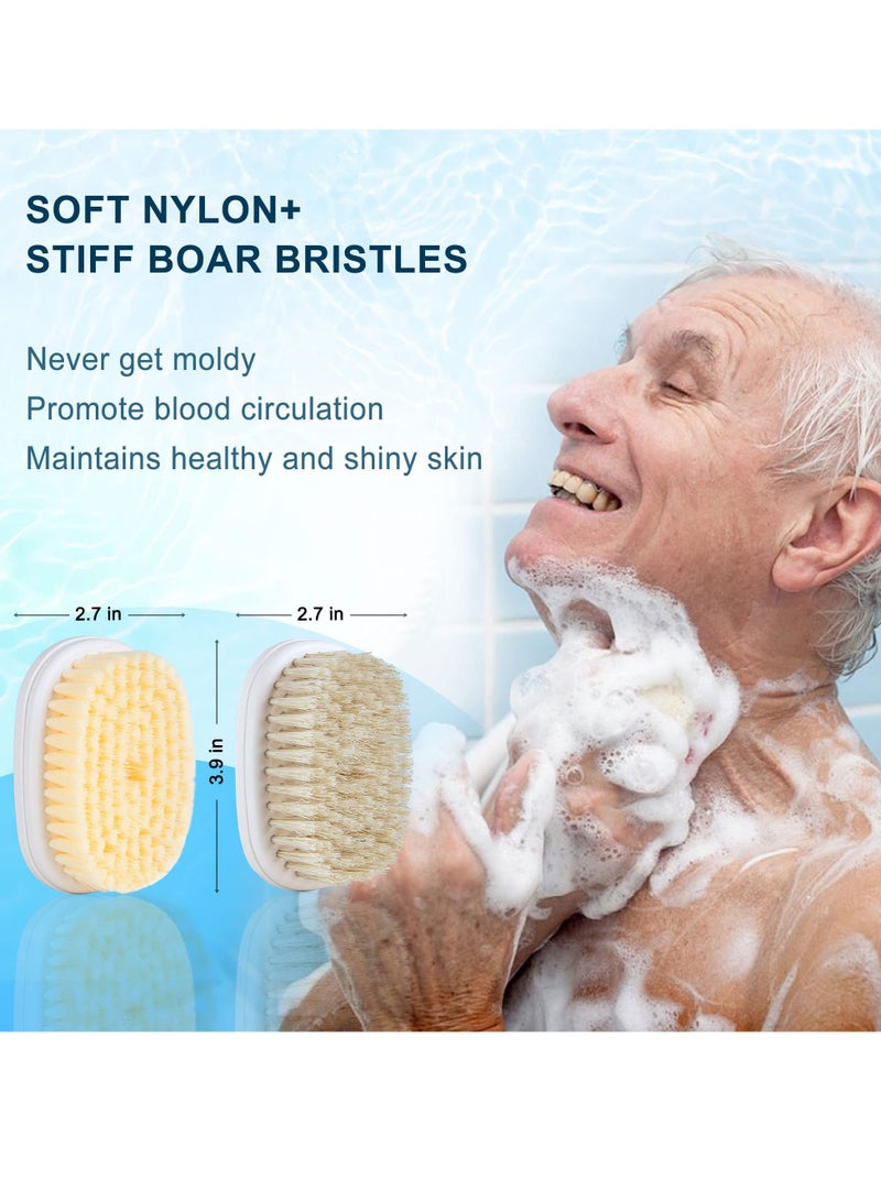 Excefore Shower Brush For Body 20.5” Long Handle Back Scrubber For Shower With 3 Piece Replace Head Exfoliation And Improved Skin Health Suitable For Women Men Elderly  - Image 4