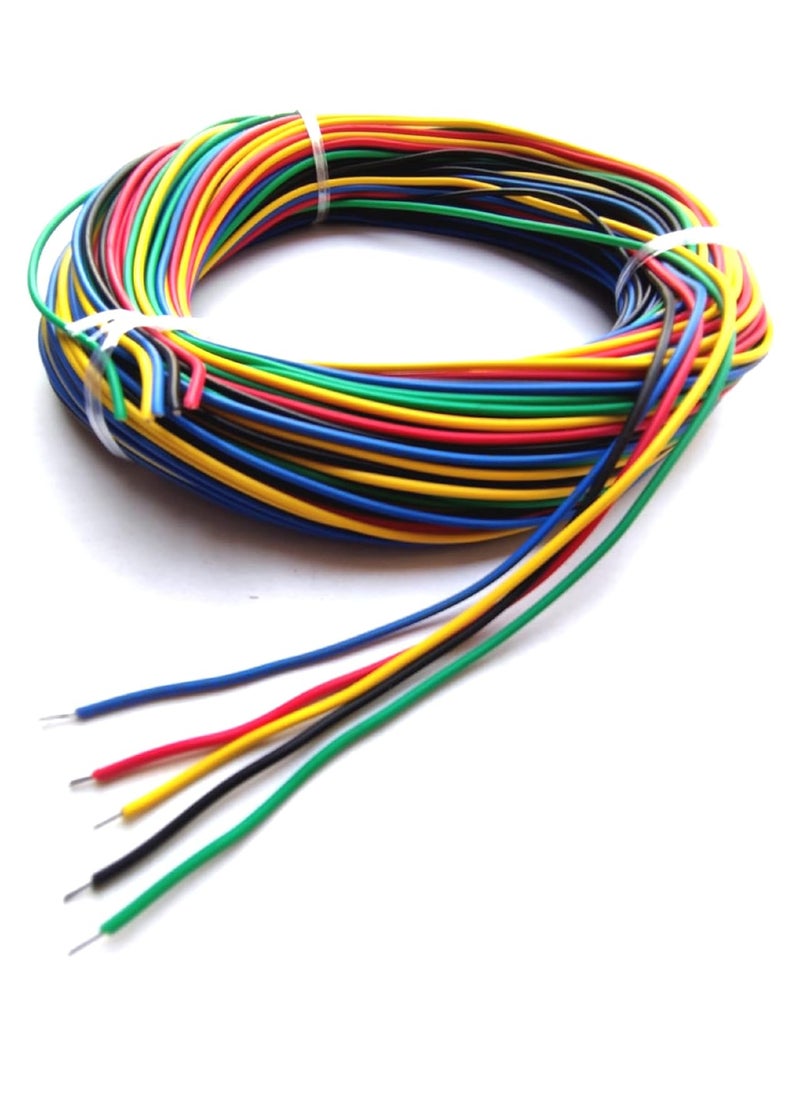 Wizzo Wizzo 25 Meters 1436 Multi Colour DC Wire Cable For Multipurpose Use DIY Electronics Works Science Projects 5 Meters Each Red Green Blue Yellow Black  - Image 2