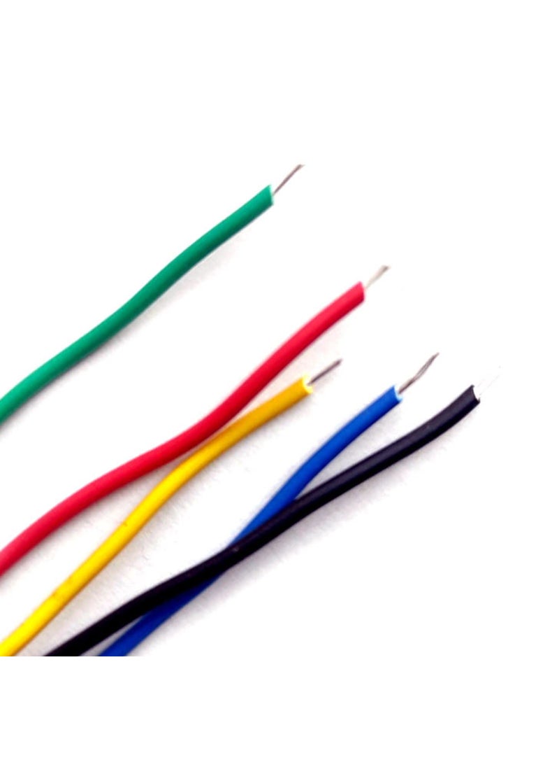 Wizzo Wizzo 25 Meters 1436 Multi Colour DC Wire Cable For Multipurpose Use DIY Electronics Works Science Projects 5 Meters Each Red Green Blue Yellow Black  - Image 3