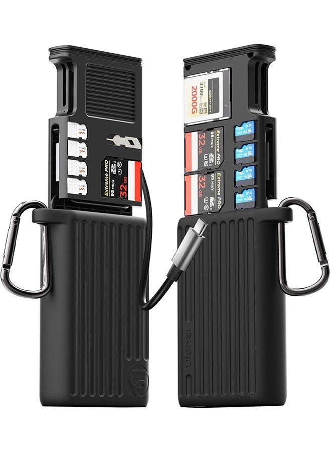 ULANZI MCR-02 High-Speed SD Card Reader, USB 3.2 CFexpress B Card Reader, 2 in 1 SD/Micro SD Card Reader Holder, Waterproof Case, Type-C SD/TF Card Storage Case for iPhone/Android, Action Cameras - Image 1