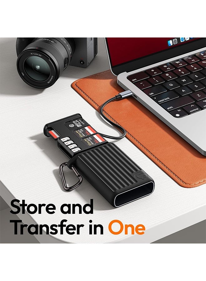 ULANZI MCR-02 High-Speed SD Card Reader, USB 3.2 CFexpress B Card Reader, 2 in 1 SD/Micro SD Card Reader Holder, Waterproof Case, Type-C SD/TF Card Storage Case for iPhone/Android, Action Cameras - Image 2