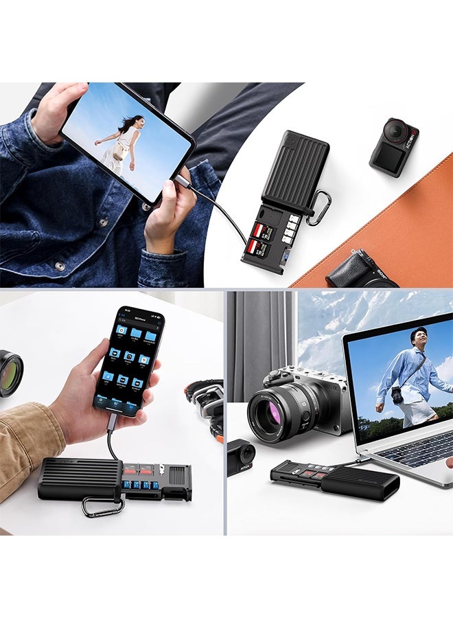ULANZI MCR-02 High-Speed SD Card Reader, USB 3.2 CFexpress B Card Reader, 2 in 1 SD/Micro SD Card Reader Holder, Waterproof Case, Type-C SD/TF Card Storage Case for iPhone/Android, Action Cameras - Image 3