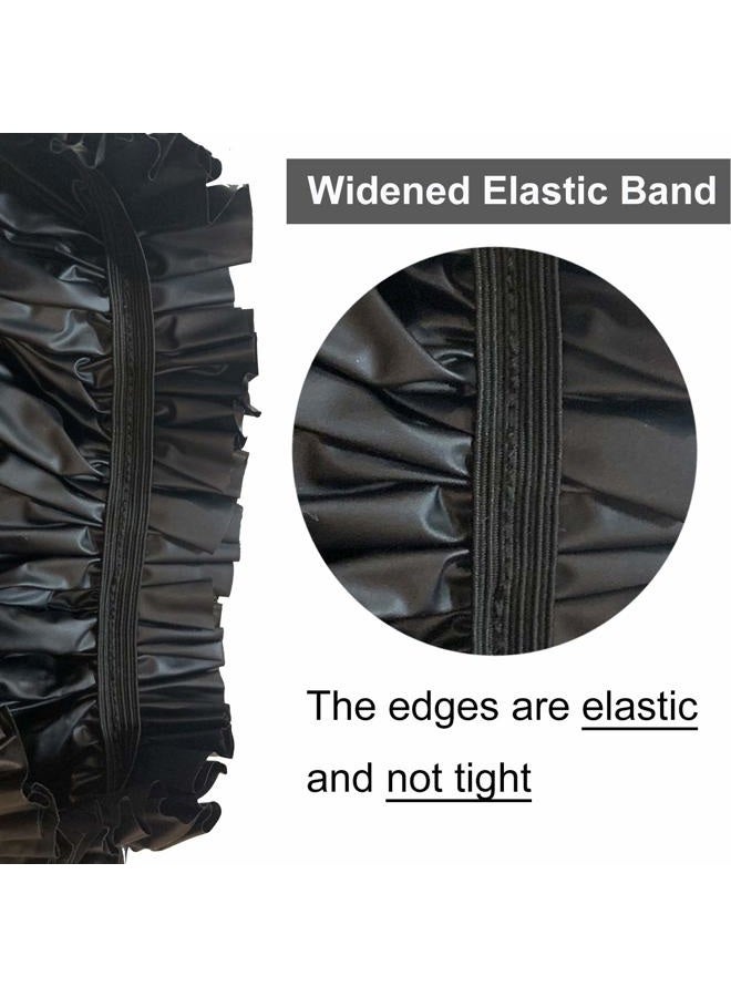 ELEBOX 2 Pack Premium Collection Super Jumbo Shower Cap Extra Large Shower Caps for Braids Shower Bonnets Women Waterproof Hair Caps for Spa Salon Shower Hat (X-Large, Black,Blue) - Image 5