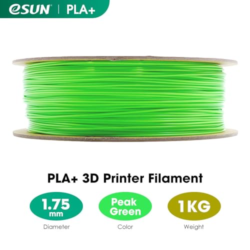 eSUN PLA+ Filament 1.75mm, 3D Printer Filament PLA Plus, Dimensional Accuracy +/- 0.03mm, 1KG Spool (2.2 LBS) 3D Printing Filament for 3D Printers, Peak Green - Image 2