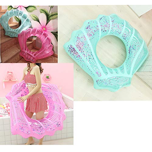 ZaH Shell Swim Rings for Kids Adults Pool Swimming Ring Inflatable Float Raft Water Swim Tube Summer Beach Party Decoration (Blue, Adults) - Image 2