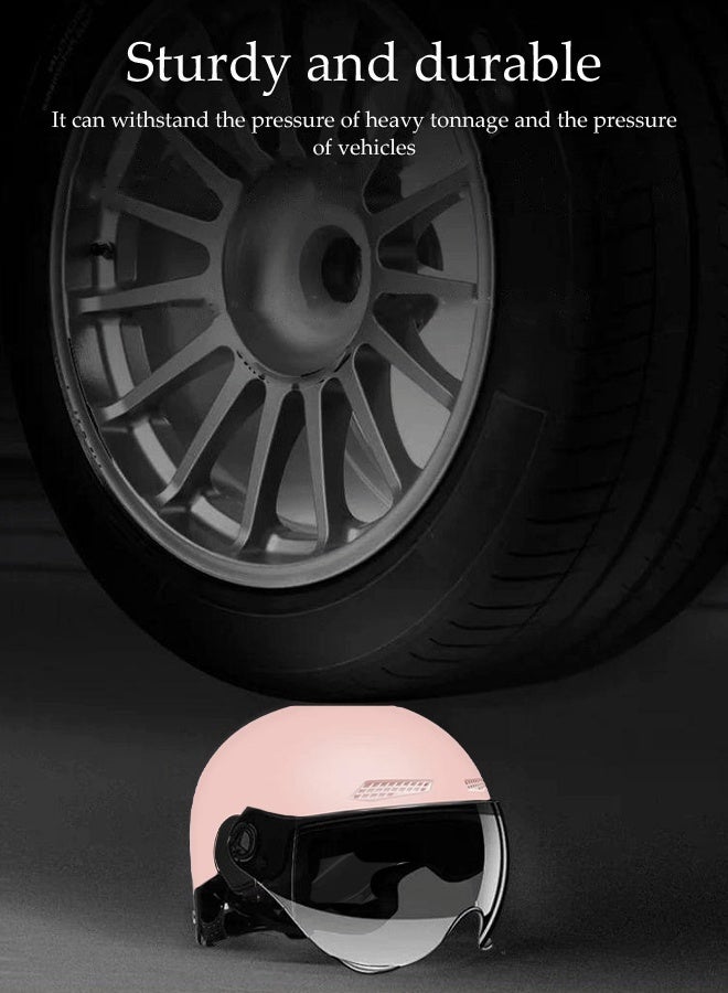 DUNISO 3C Certified Electric Vehicle Helmet，Sun-Protection Motorbike Helmet with Short Goggles，Safe and Comfortable，Breathable, Sturdy and Durable，Unisex，Pink  - Image 3