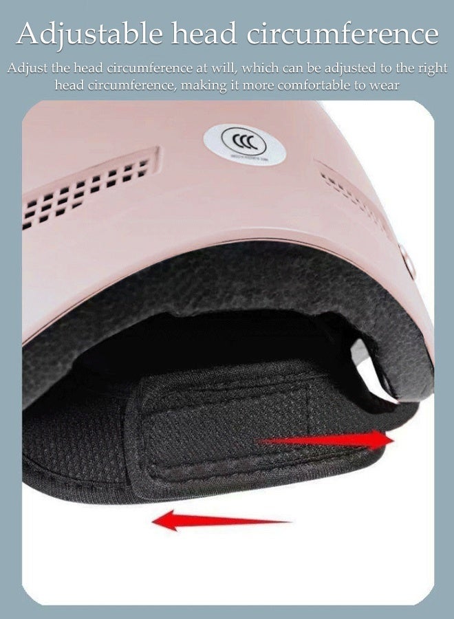 DUNISO 3C Certified Electric Vehicle Helmet，Sun-Protection Motorbike Helmet with Short Goggles，Safe and Comfortable，Breathable, Sturdy and Durable，Unisex，Pink  - Image 4