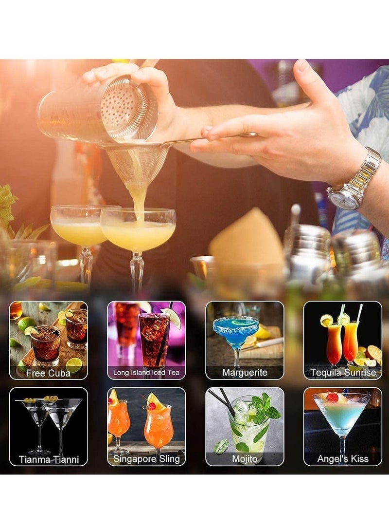 Cocktail Shaker Set  23-Piece Stainless Steel Bartender Kit with Acrylic Stand Cocktail Recipes Booklet Professional Bar Tools for Drink Mixing, Home, Bar, Party