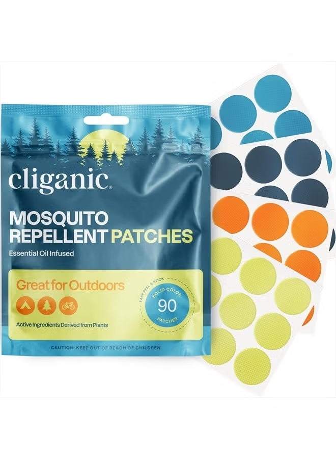Cliganic Mosquito Repellent Patches (90 Pack) - Patches for Children and Adults with Citronella Essential Oil - Image 1