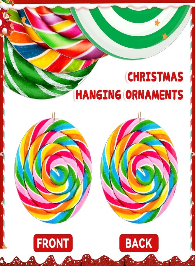 Soaoo 36 Pcs 7.9 Inch Peppermint Candy Christmas Outdoor Decorations Large Hanging Christmas Ornaments Double Sided Xmas Plastic Decor for Xmas Tree Office Home Yard Porch Holiday - Image 5