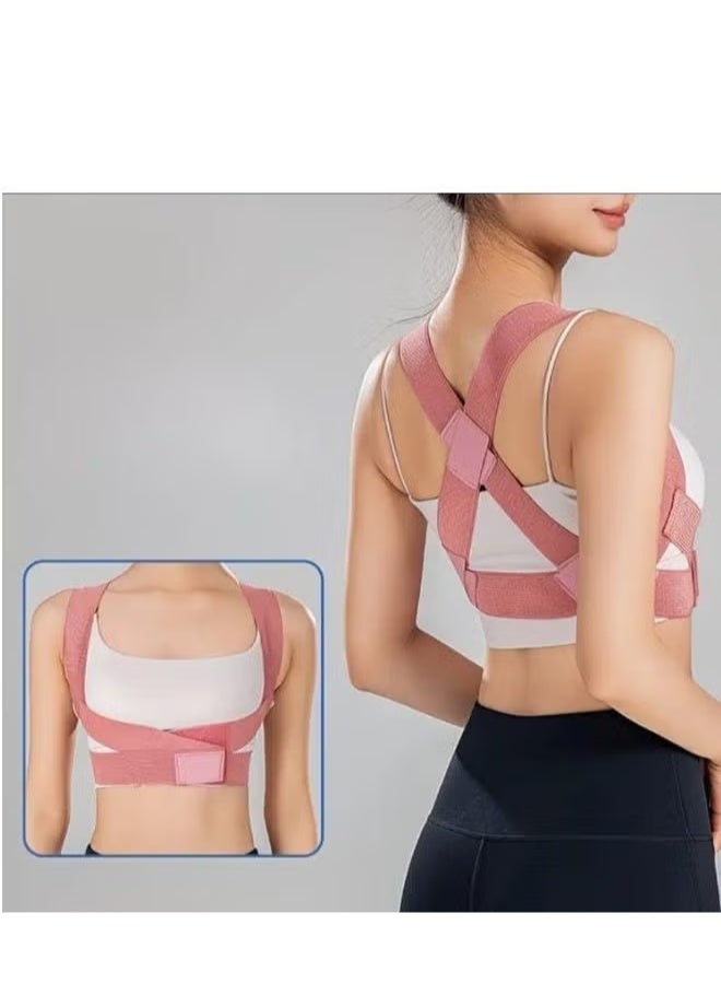 JUE-FISH 1 Pc Women’s Adjustable Posture Corrector Back Brace, Invisible Under Clothing, Breathable Support Belt for Back & Shoulder Alignment, Comfortable Daily Wear for Office, Gym & Travel - Image 1
