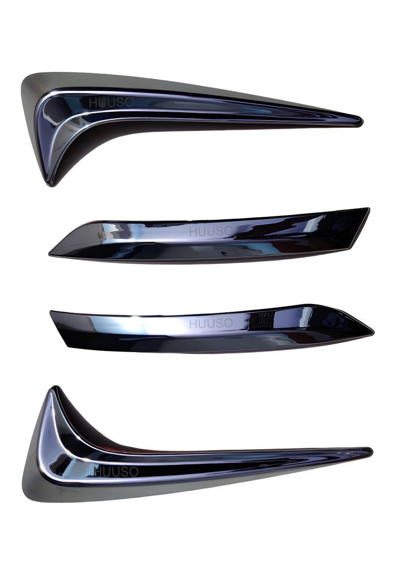 HUUSO Car Bumper Protector Strip, 4 Pack Full Chrome Anti-Scratch Front Rear Bumper Corner Edge Guard, Automotive Adhesive Anti-Collision Car Exterior Accessories Compatible with Kia Sonet (2020-2023) - Image 3