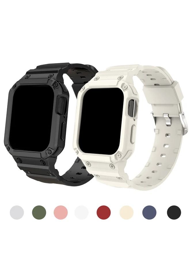 Red Sport Protective Band with Bumper Case for iWatch 38mm 40mm 41mm Series SE 9 8 7 6 5 4 3 2 1 - Image 1