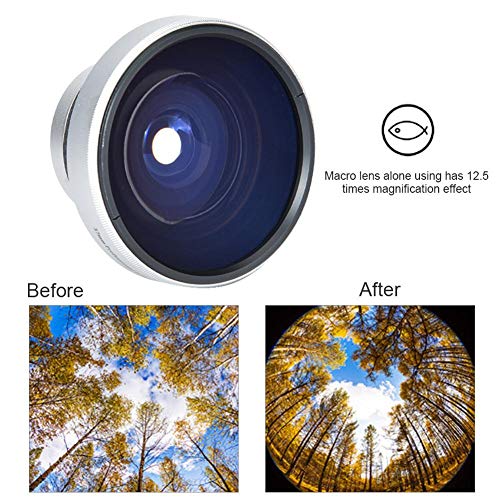 Serounder 37mm 0.25X Super Fisheye Lens Additional Lens,Aluminum Alloy 2 Part Removable Macro Close-up Shooting Fisheye Effect Wide View Optical Glass Camera Photography Lens, is for 37mm Camera Lens Default - Image 2