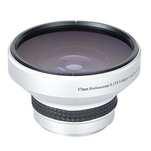 Serounder 37mm 0.25X Super Fisheye Lens Additional Lens,Aluminum Alloy 2 Part Removable Macro Close-up Shooting Fisheye Effect Wide View Optical Glass Camera Photography Lens, is for 37mm Camera Lens Default - Image 1