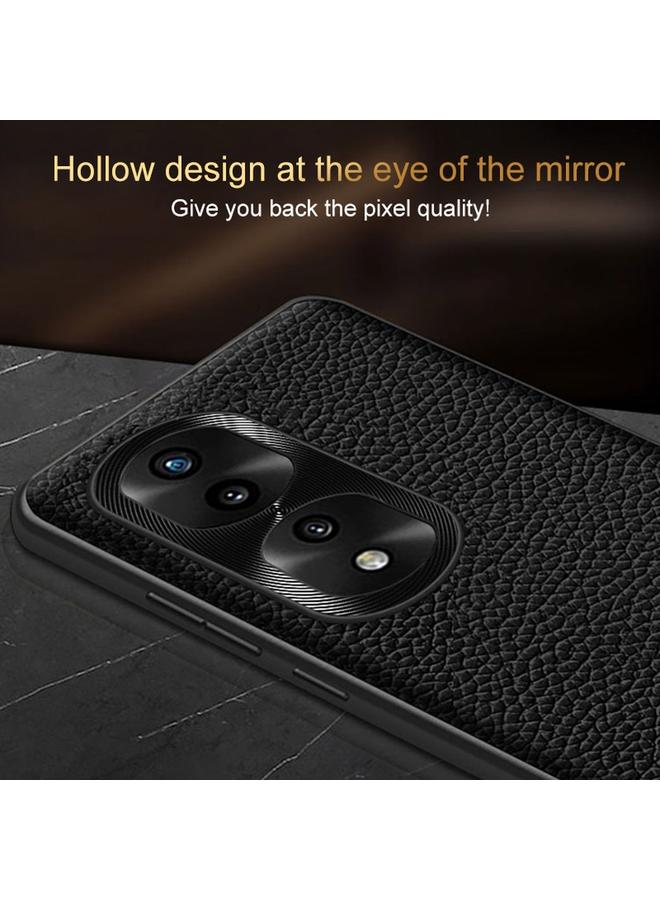 اس-توب جراب هاتف Honor 50 من الجلد الطبيعي بنقشة الليتشي - Image 5