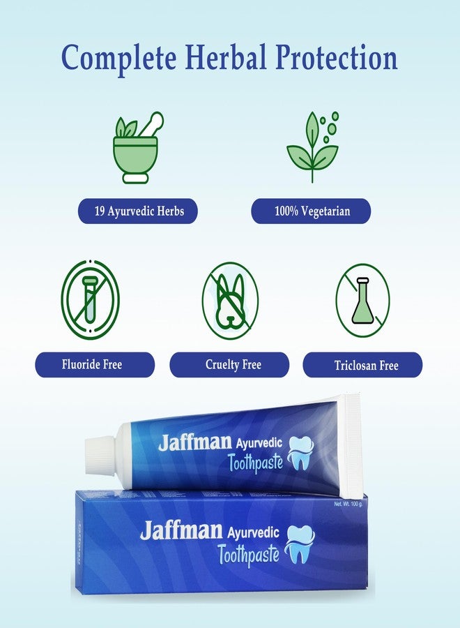 Jaffman معجون أسنان جافمان الأيورفيدي - 100 غرام | لعلاج حساسية الأسنان، ونزيف اللثة، وتبييض الأسنان | غني بـ 19 عشبة تقليدية | خالٍ من الفلورايد، والتريكلوسان، والفورمالين | - Image 5