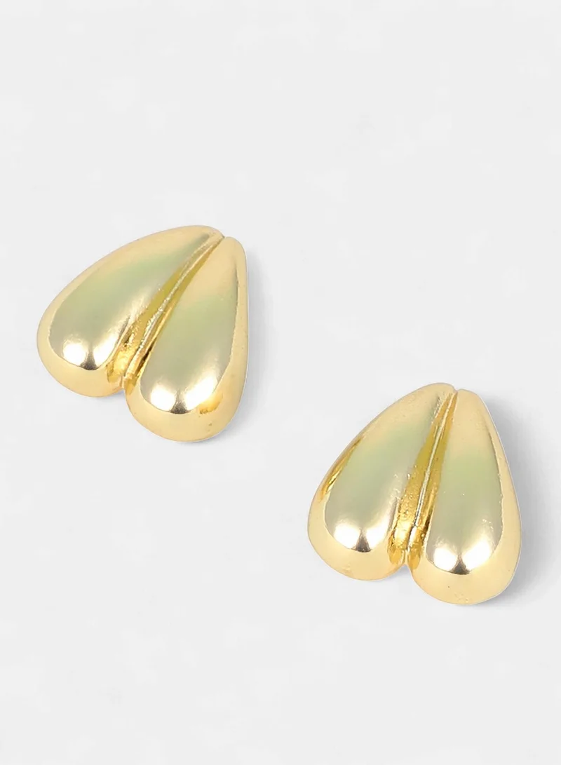 SOHI SOHI Women The Droplet-Heart Stud Earrings | California  Colour | One-Size | Metallic Alloy Material | Push Back Closure | Earrings For Casual & Evening Wear
