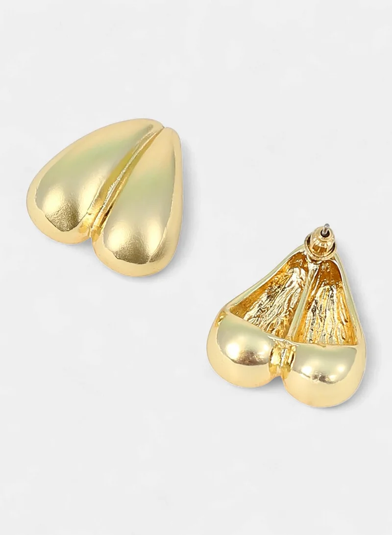 SOHI SOHI Women The Droplet-Heart Stud Earrings | California  Colour | One-Size | Metallic Alloy Material | Push Back Closure | Earrings For Casual & Evening Wear
