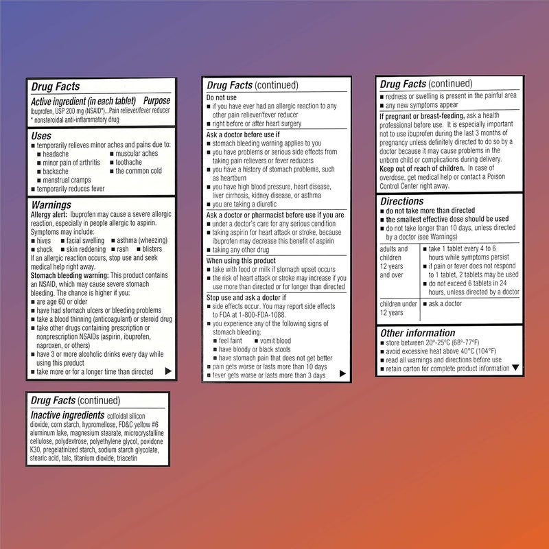Quality Choice Ibuprofen Tablets 200 mg Pain Reliever and Fever Reducer for Arthritis Toothache Back Pain Headache Body Aches and More 100 Count of Coated Tablets - Image 3