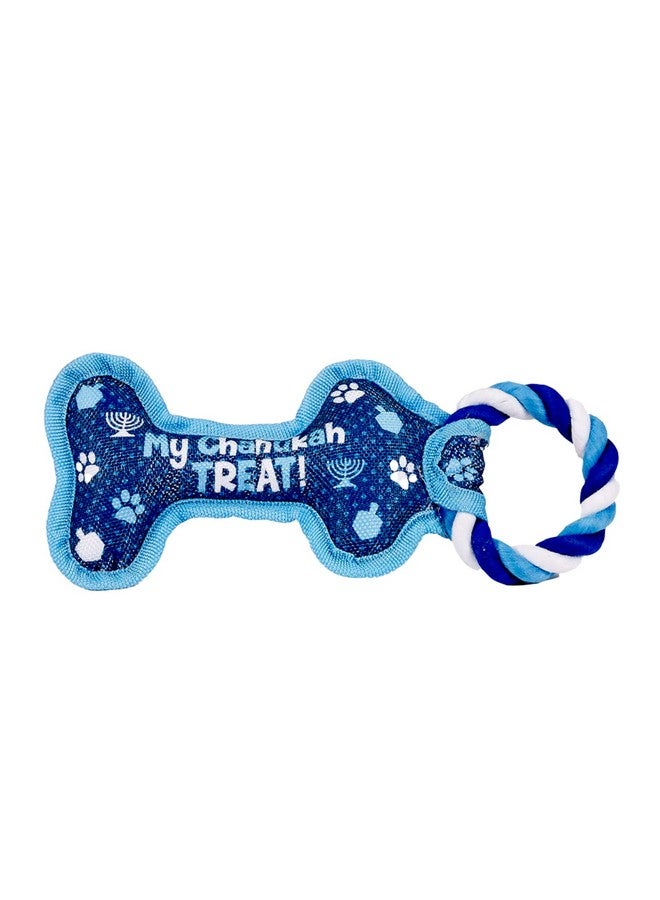 Rite Lite Rite Lite Hanukkah Bone Squeaky Dog Toy - Hanukkah Gifts for Dog Owners, Decorations, Goodie Bag Rewards Jewish Holiday Party Favors Toys Accessories Judaica Decor for All 8 Nights of Chanukah!  - Image 1