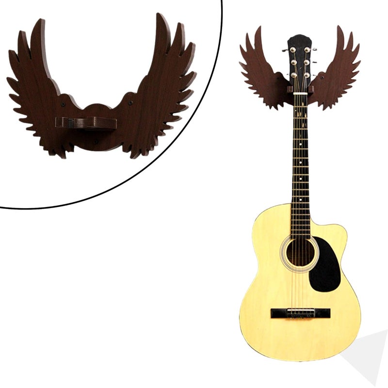 Hype String Guitar Wall Hanger || Wooden Guitar Stand - Eagle Wings Design || for Classical Guitar and Guitalele || - Image 1