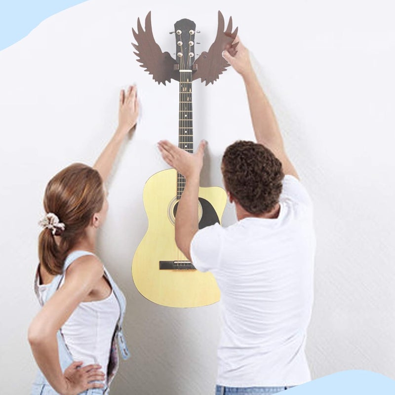Hype String Guitar Wall Hanger || Wooden Guitar Stand - Eagle Wings Design || for Classical Guitar and Guitalele || - Image 4