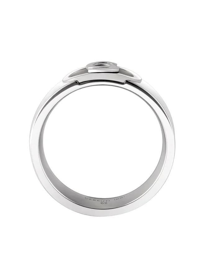 CERRUTI 1881  Paolo Silver Cutout Logo Ring for Men Size 62 for Men | Best Price UAE