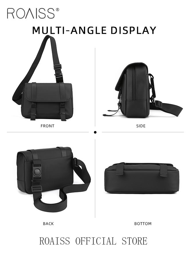 roaiss Business Casual Large Capacity Crossbody Bag for Men Fashionable Retro Adjustable Waterproof Shoulder Bag for Daily Commuting Travel or Sports Students Multifunctional Chest Bag - Image 4