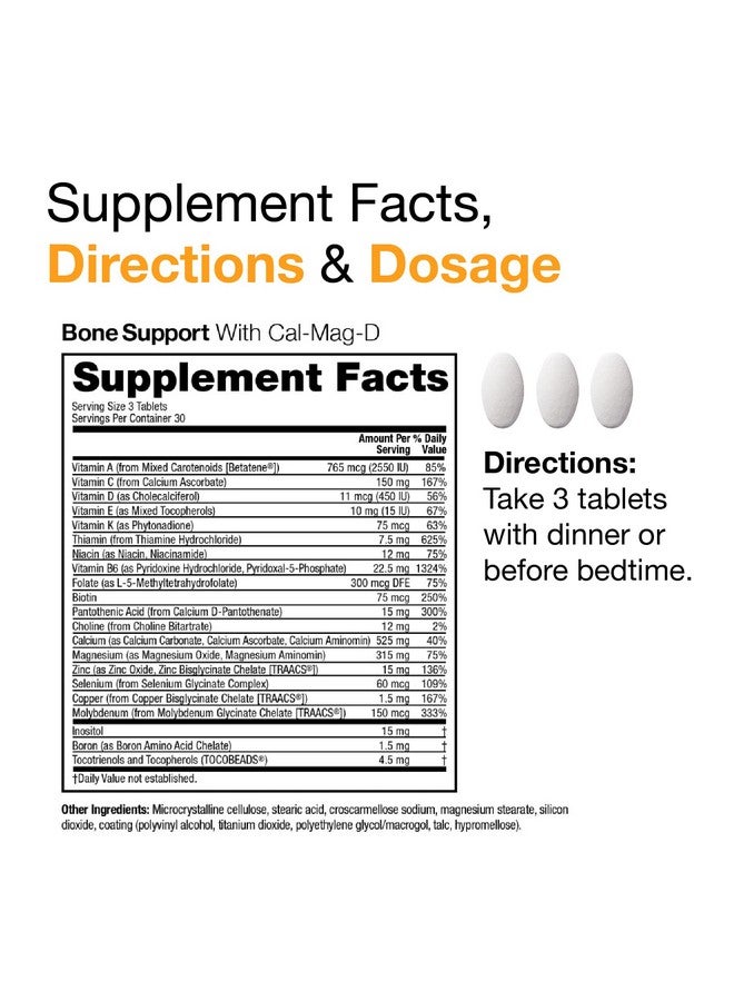 VitaMedica ; Bone Support ; Supplement For Bones And Joints ; Calcium ; Magnesium ; Vitamin D & Vitamin K ; Boron ; Chelated Minerals ; Bone Health ; Natural Sleep ; Made In Usa ; 90 Ct ; 30 Servings - Image 4