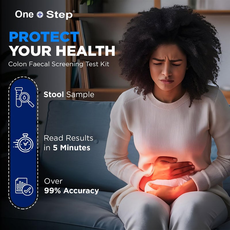 One Step Bowel Test 1 Test Pack Colon Faecal Screening Test Kit Occult Blood in Stools Home Testing Potential Gastrointestinal Concerns Home Bowel FOB Health Check - Image 2