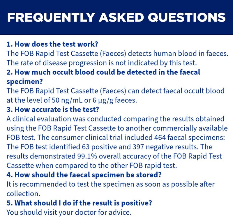 One Step Bowel Test 1 Test Pack Colon Faecal Screening Test Kit Occult Blood in Stools Home Testing Potential Gastrointestinal Concerns Home Bowel FOB Health Check - Image 4