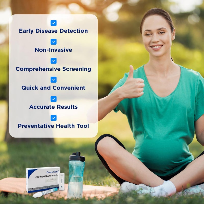 One Step Bowel Test 1 Test Pack Colon Faecal Screening Test Kit Occult Blood in Stools Home Testing Potential Gastrointestinal Concerns Home Bowel FOB Health Check - Image 5