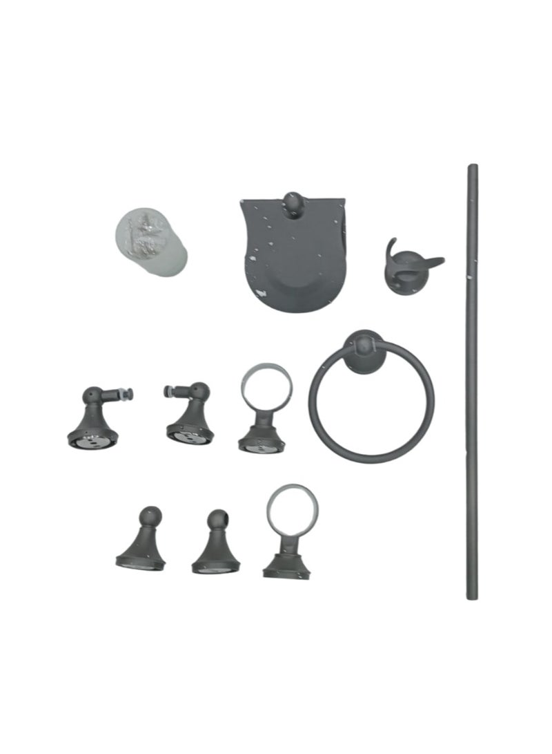 D&N 11-Piece Black Bathroom Accessories Set: Complete Bath Hardware for Hotel Elegance" - Image 4