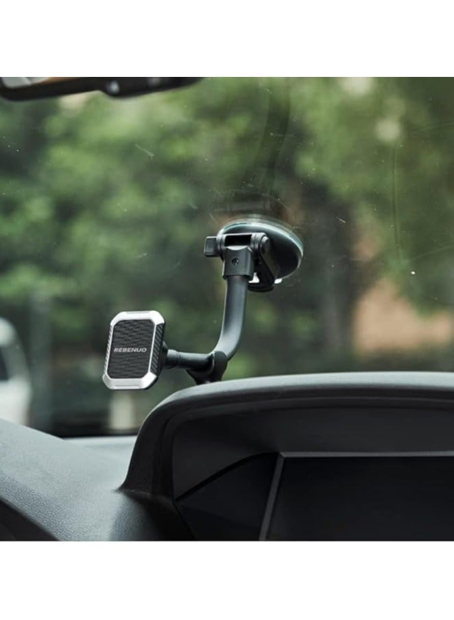 REBENUO Silver Gel Pad Suction Cup Windscreen Car Dashboard Magnetic Cell phone Holder sx46 - Image 2
