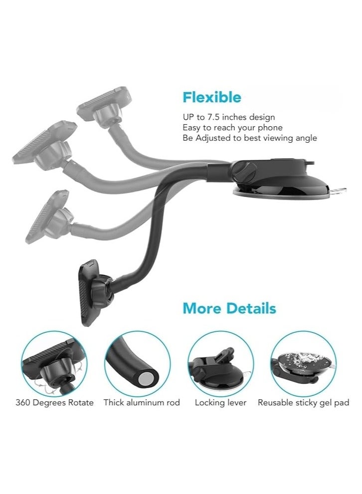 REBENUO Silver Gel Pad Suction Cup Windscreen Car Dashboard Magnetic Cell phone Holder sx46 - Image 3