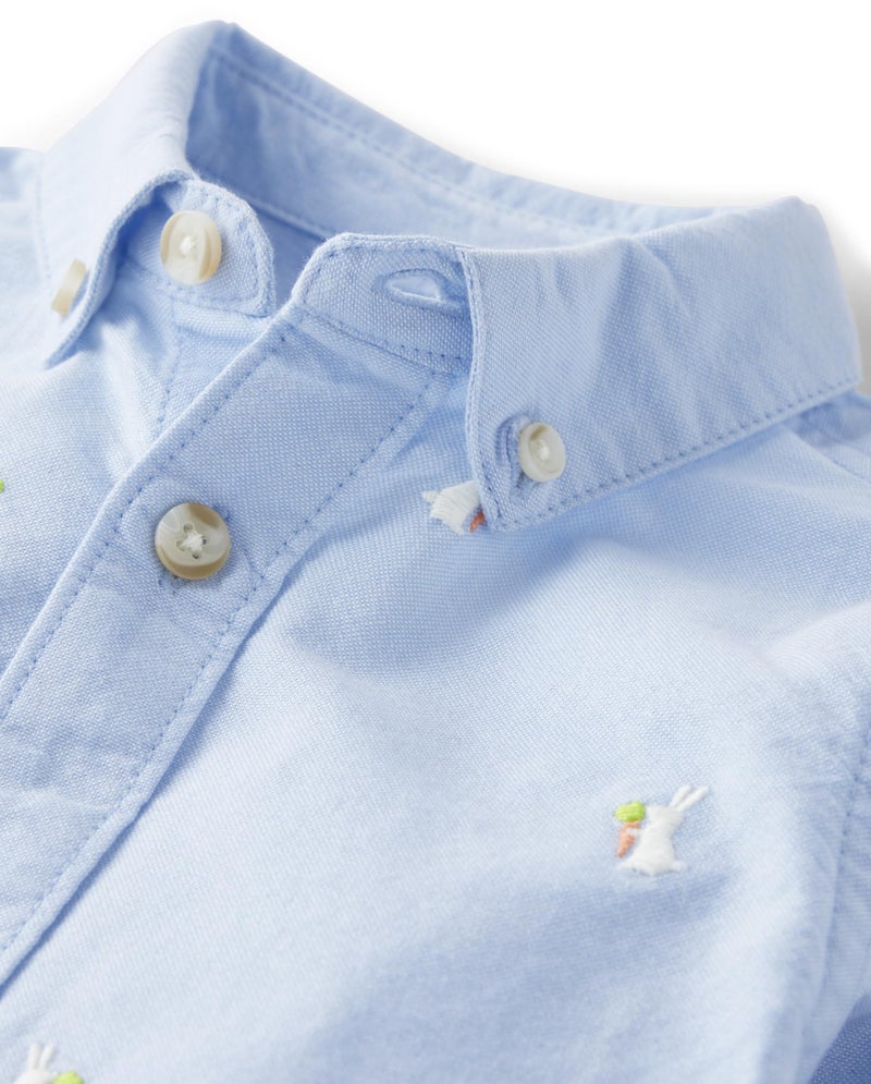 Gymboree,and Toddler Long Sleeve Button Up Shirts,Spring Blue,12 - Image 2