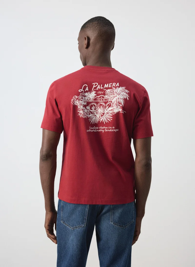 Mango Man 73-BLOOD 100% Cotton T-Shirt Text for Men | Best Price UAE