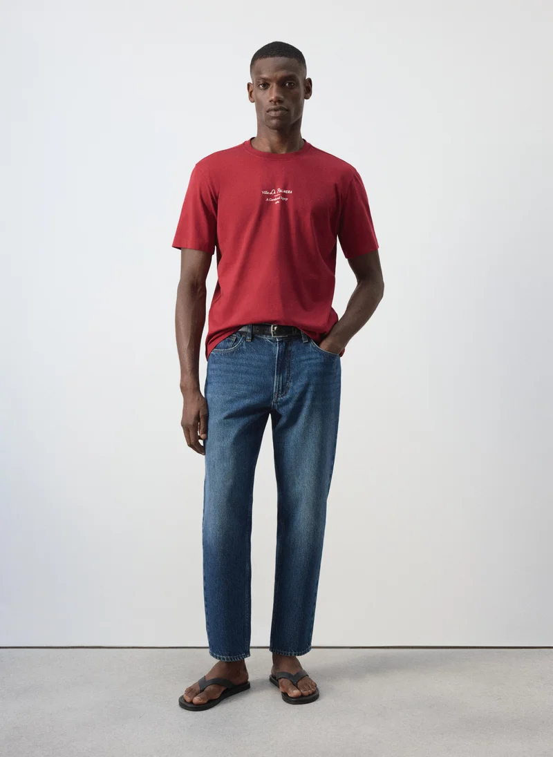 Mango Man 73-BLOOD 100% Cotton T-Shirt Text for Men | Best Price UAE