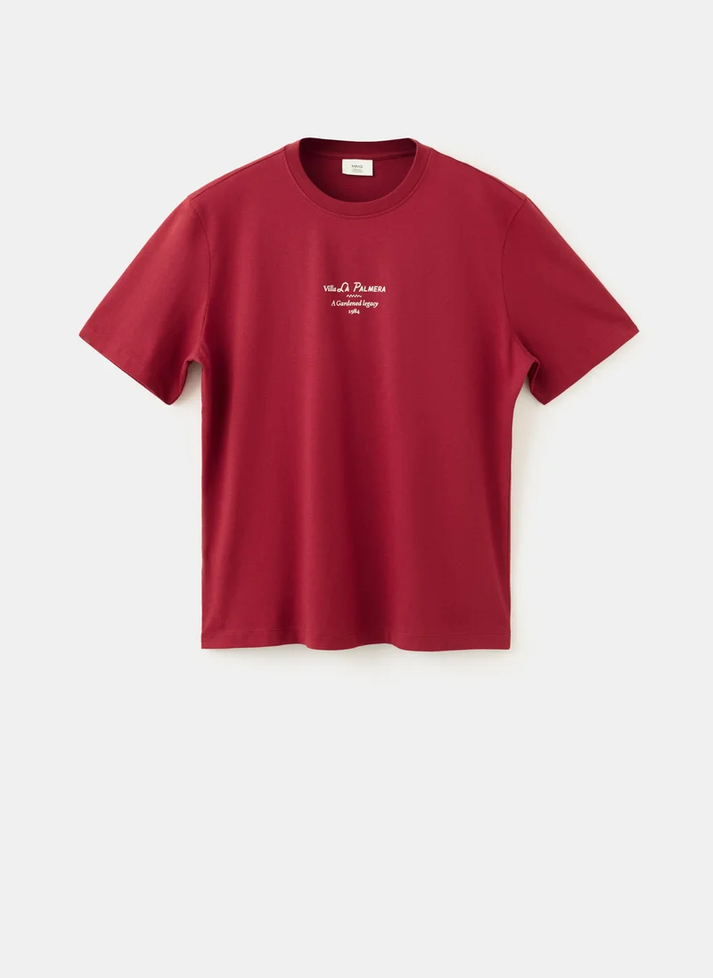 Mango Man 73-BLOOD 100% Cotton T-Shirt Text for Men | Best Price UAE