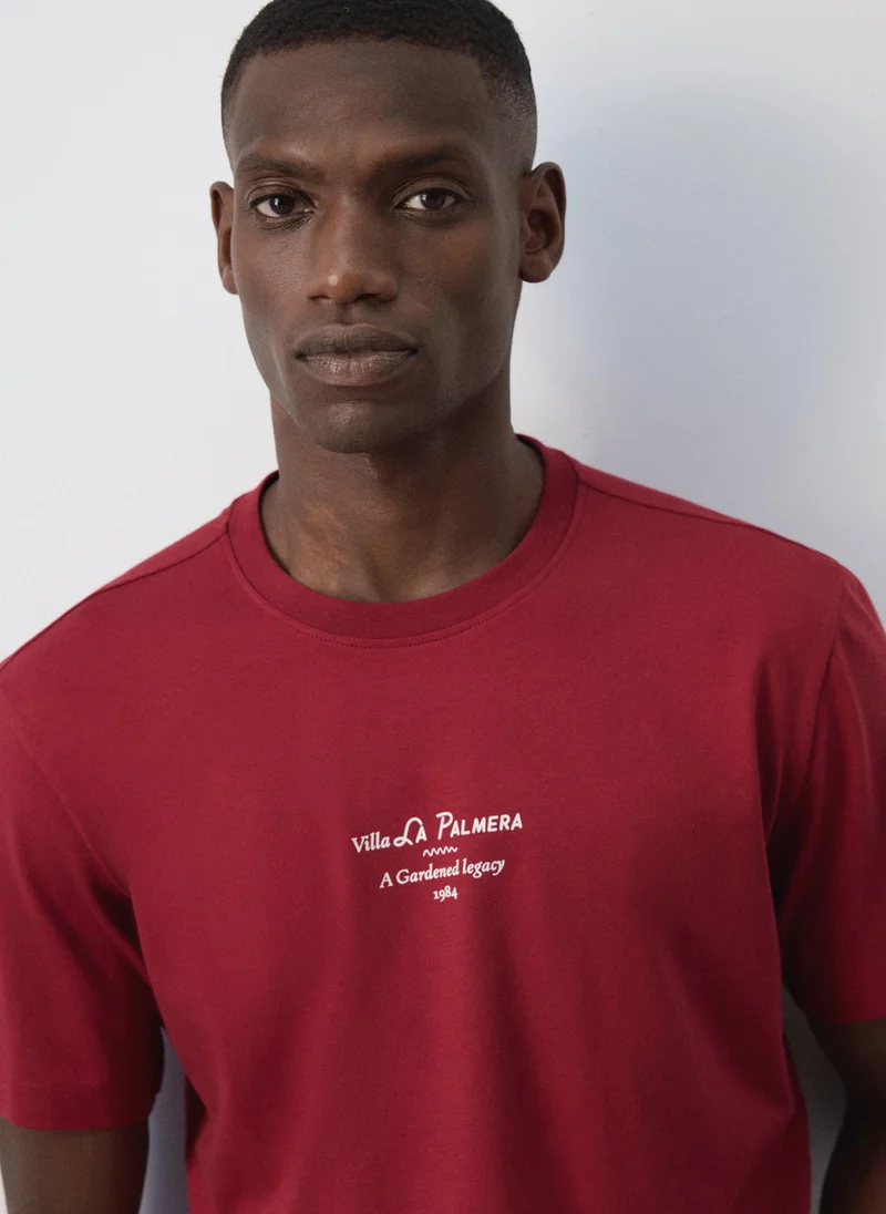 Mango Man 73-BLOOD 100% Cotton T-Shirt Text for Men | Best Price UAE