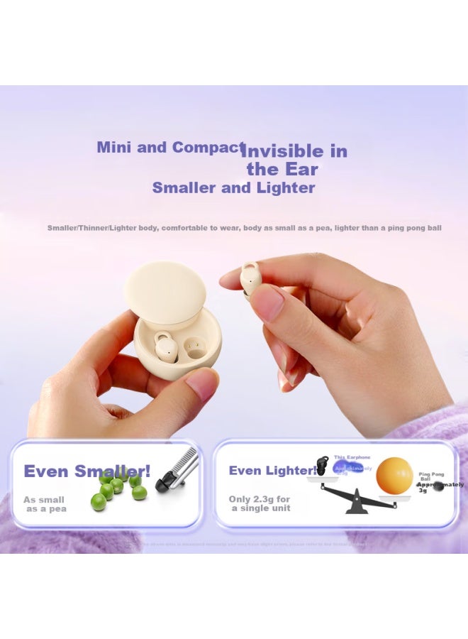 Witgoer "pea-sized" Bluetooth Earphones Invisible Wireless Mini Pocket Noise Cancelling Bean Hidden Mini In-ear Style For Work, Napping, Side Sleeping Without Pressure On Ears, Ultra-long Battery Life - Image 4